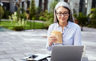 Lady with menopause at work