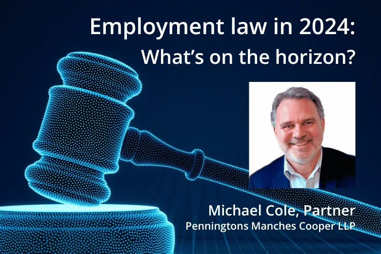 Employment law in 2024 blog V2 image A picture of a gamel and an image of a lawyer