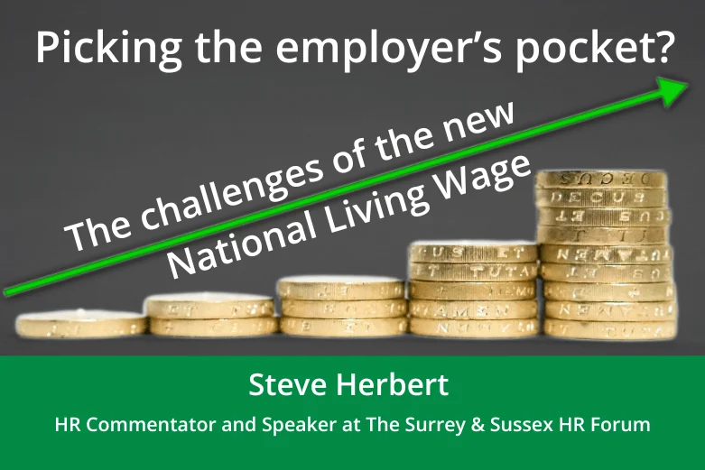 National Living Wage post image Pound coins with an arrow to show the increase in the NLW